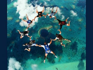 природа, риф, затяжные прыжки с парашютом, Great Blue Hole природа, риф, затяжные прыжки с парашютом, Great Blue Hole